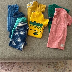 Mixed Brand Boys 18M T Shirts, Short and Sleeveless Onesie Lot